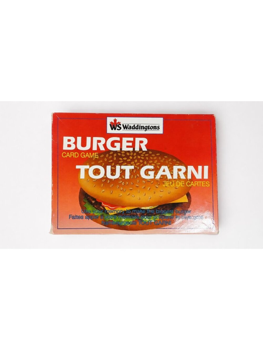 VTG Waddingtons Burger Tout Garni Card Game No. 8300 Vintage Family Memory Game